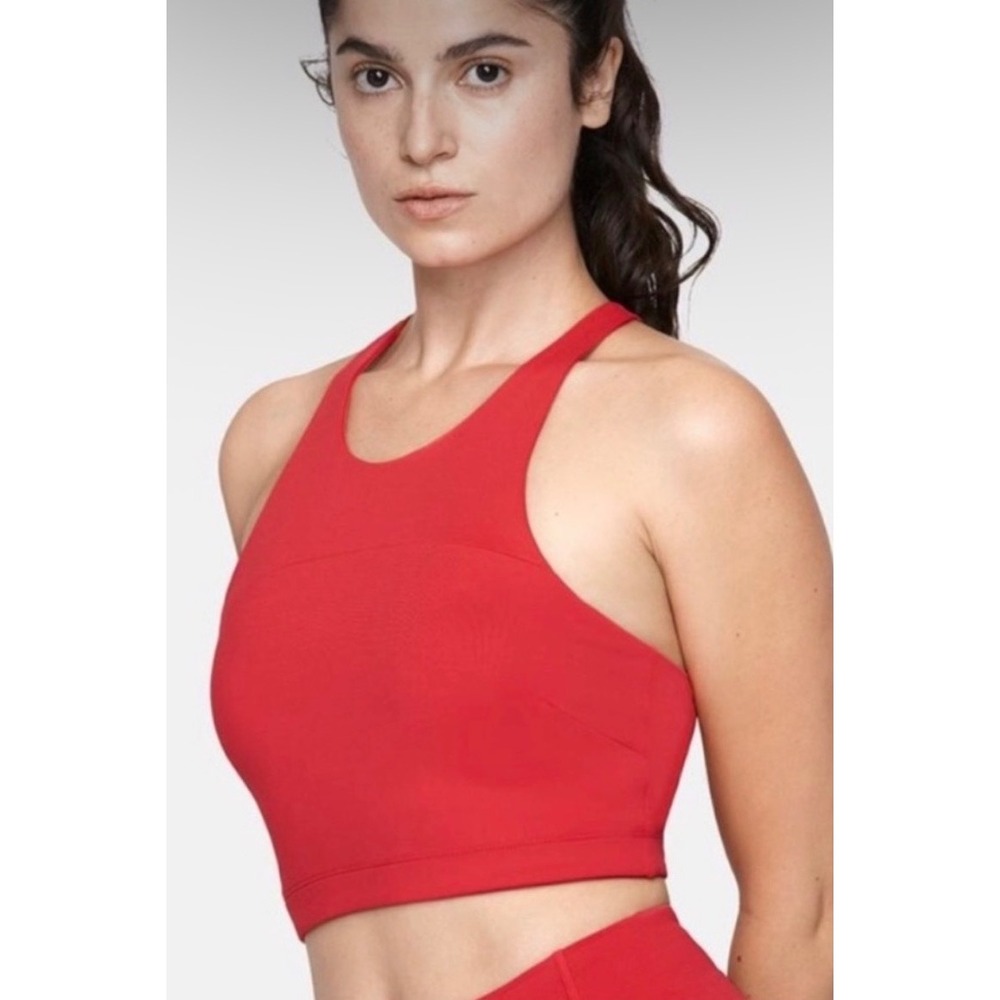 Outdoor Voices Red High Neck Bra‎ Crop Tank Small